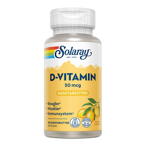 Solaray D-vitamin 50 Mcg | 60 Tabl. fra Solaray på Mecindo.dk