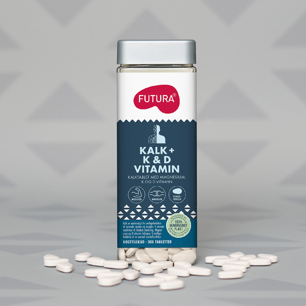 Futura Kalk + K & D Vitamin | 300 Tabl. fra Futura på Mecindo.dk