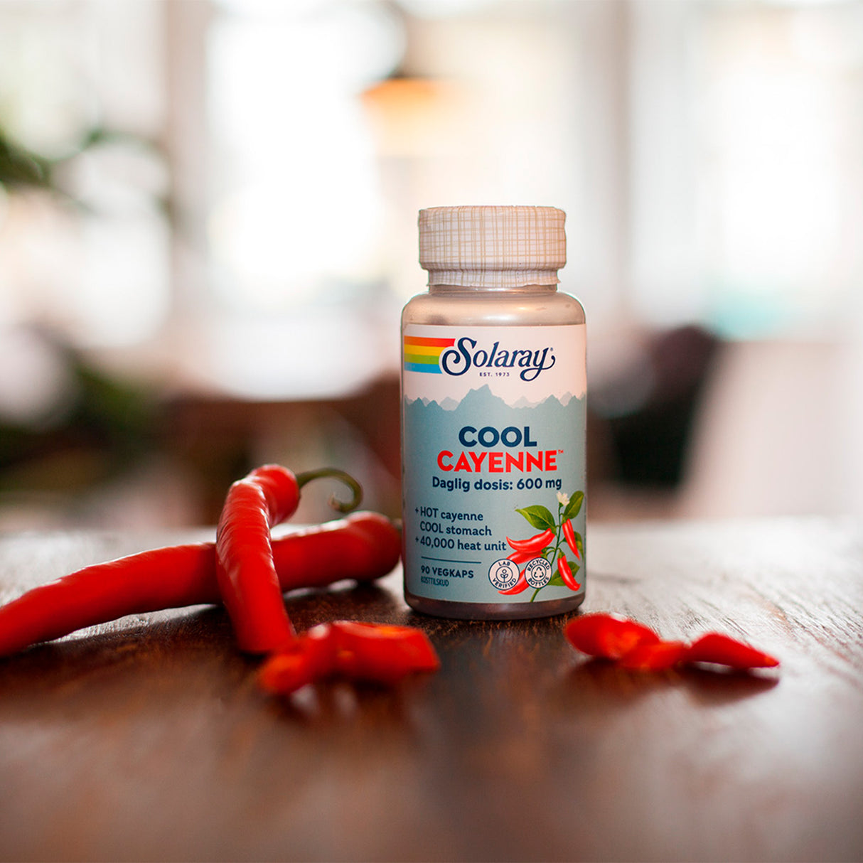 Solaray Cool Cayenne | 90 kapsler fra Solaray på Mecindo.dk