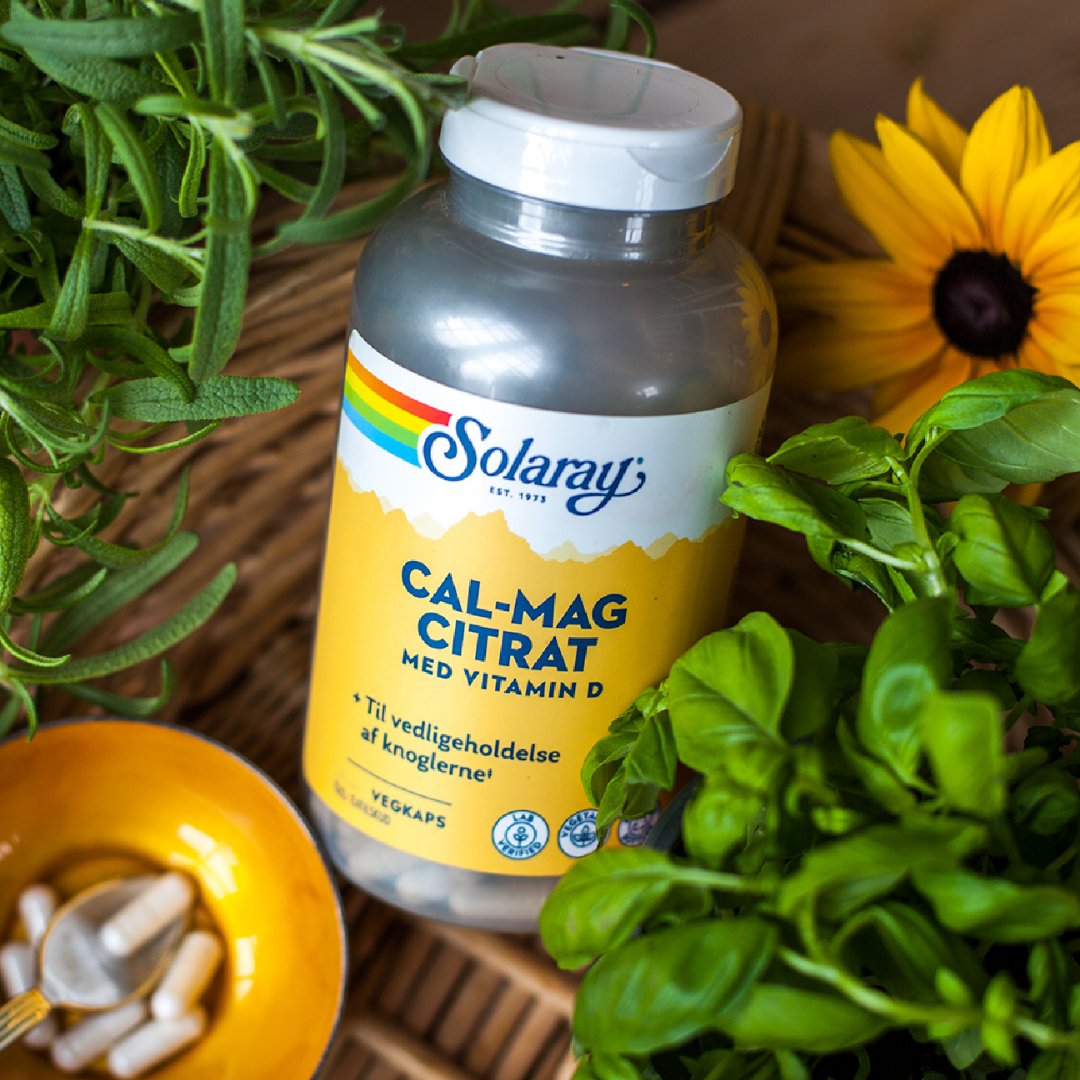 Solaray Cal-mag Citrat M. D-vitamin | 180 kapsler fra Solaray på Mecindo.dk