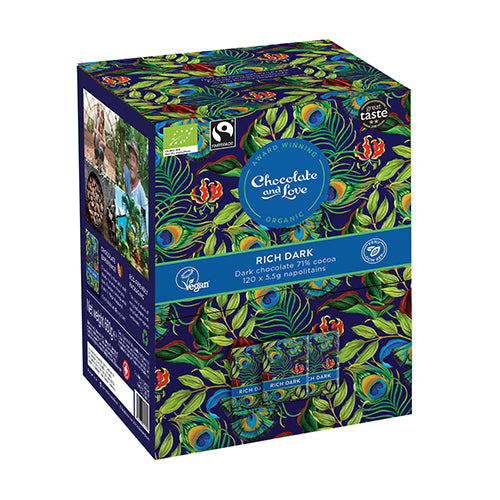 Chocolate and Love Rich Dark Dispenser Økologisk | 660 gr fra Chocolate and Love på Mecindo.dk