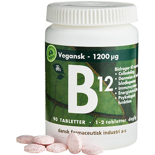 DFI B12 1200 Μg | 90 Tabl. fra Grønne dfi vitaminer på Mecindo.dk