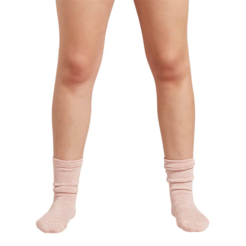 Boody Women´s Chunky Bed Sock | Dusty Pink/hvid Space Dye fra Boody på Mecindo.dk