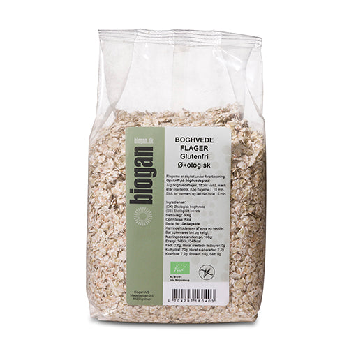 Biogan Økologiske Glutenfri Boghvedeflager | 500 gr fra Biogan på Mecindo.dk