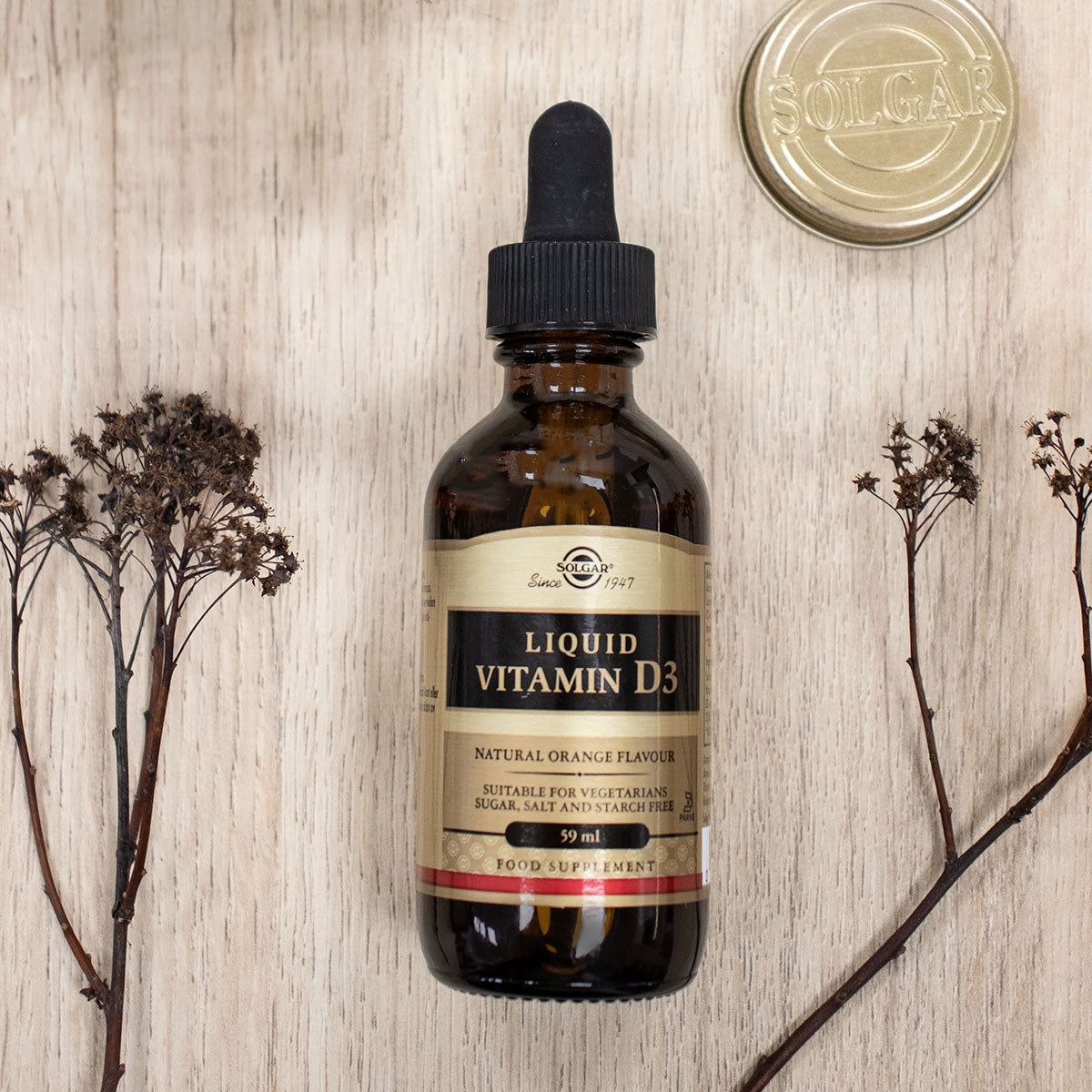 Solgar D3-vitamin Flydende | 59 ml fra Solgar på Mecindo.dk