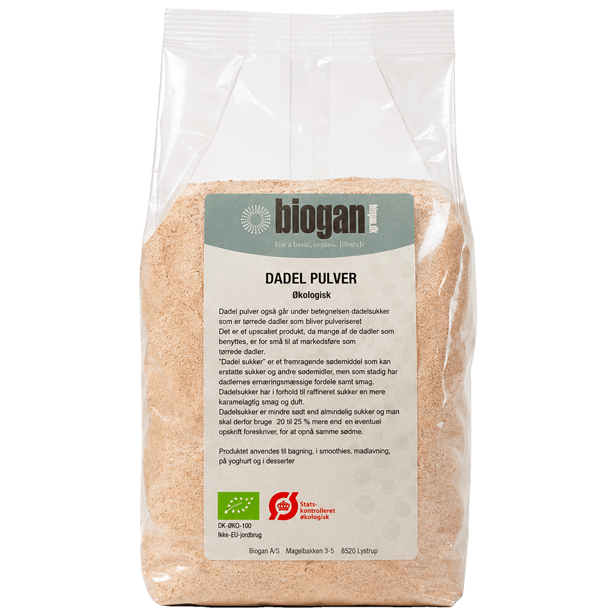 Biogan Dadel Pulver Økologisk | 400 g
