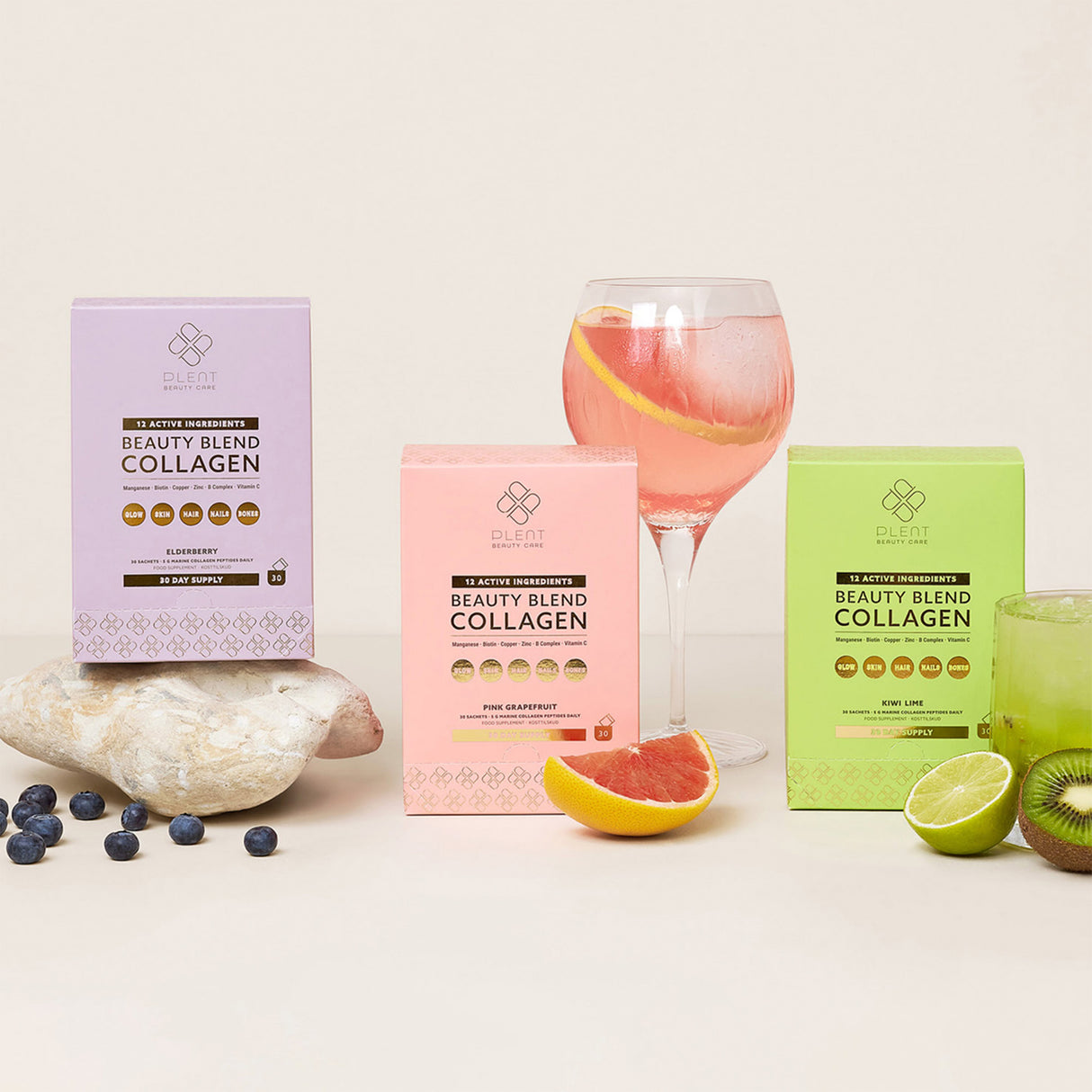 Plent Beauty Blend Collagen 30 X 5 Gr | Elderberry fra Plent på Mecindo.dk
