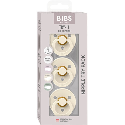 BIBS Try-it Colour Size 1 Ivory 3 PACK fra BIBS på Mecindo.dk