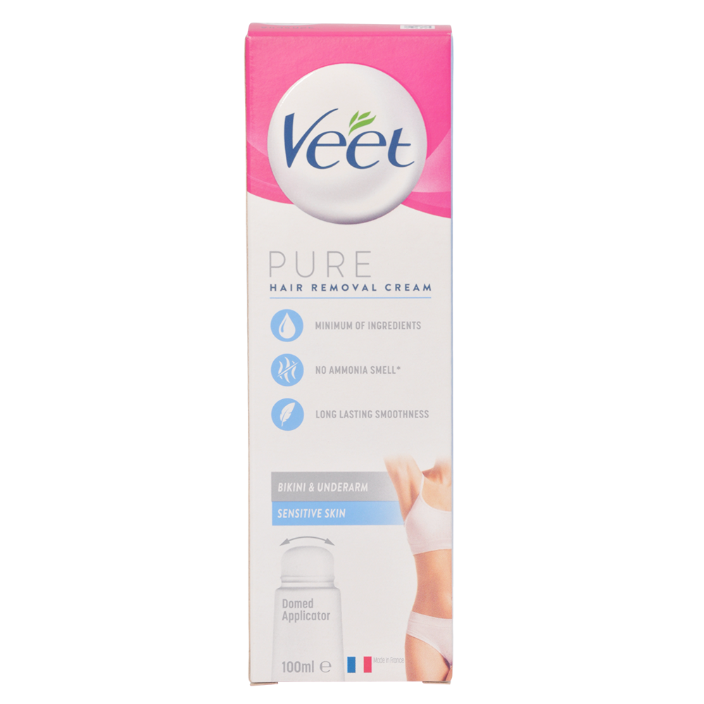 Veet Pure Hair Removal Cream Sensitive Skin Bikini & Underarm | 100 ml fra Veet på Mecindo.dk