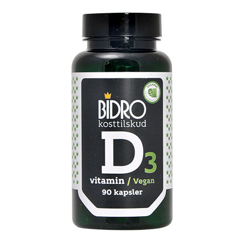 Bidro D3-vitamin Vegan | 90 kapsler fra Bidro på Mecindo.dk