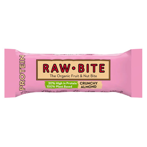 RawBite Protein Crunchy Almond Økologisk | 45 gr fra RawBite på Mecindo.dk