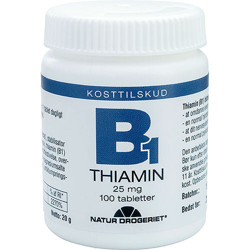 Natur-Drogeriet B1 Vitamin 25 Mg | 100 Tabl. fra Natur-Drogeriet på Mecindo.dk