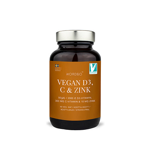 NORDBO Vegan D3, C & Zink | 90 kapsler fra NORDBO på Mecindo.dk