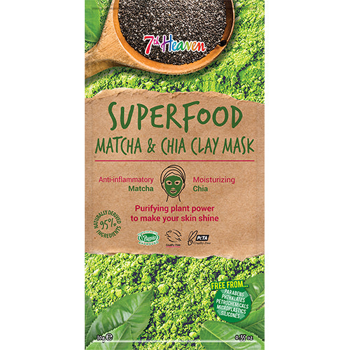 Earth Kiss Ansigtmaske Superfood Matcha & Chia 7th Heaven | 10 gr fra Earth Kiss på Mecindo.dk