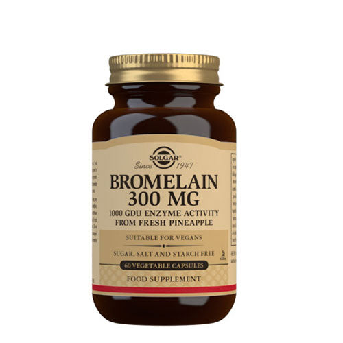 Solgar Bromelain 300 Mg | 60 kapsler fra Solgar på Mecindo.dk
