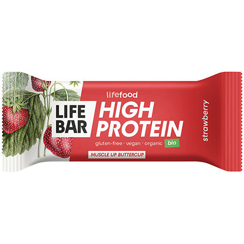 Lifebar Proteinbar M. Jordbær Økologisk | 40 gr fra Lifefood på Mecindo.dk