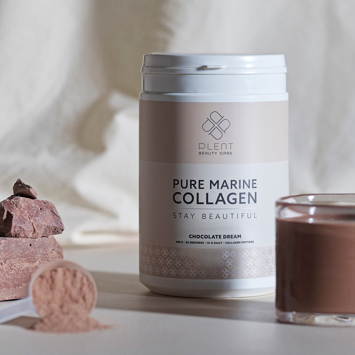 Plent Marine Collagen Chocolate | 300 gr fra Plent på Mecindo.dk