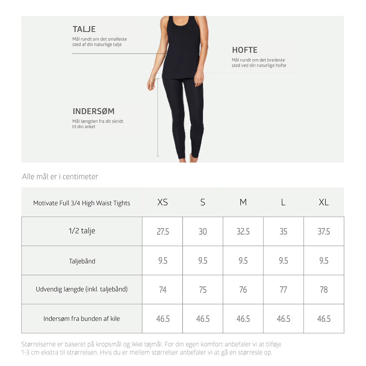 Boody Motivate 3/4 High-waist Tights Black | Str. S fra Boody på Mecindo.dk