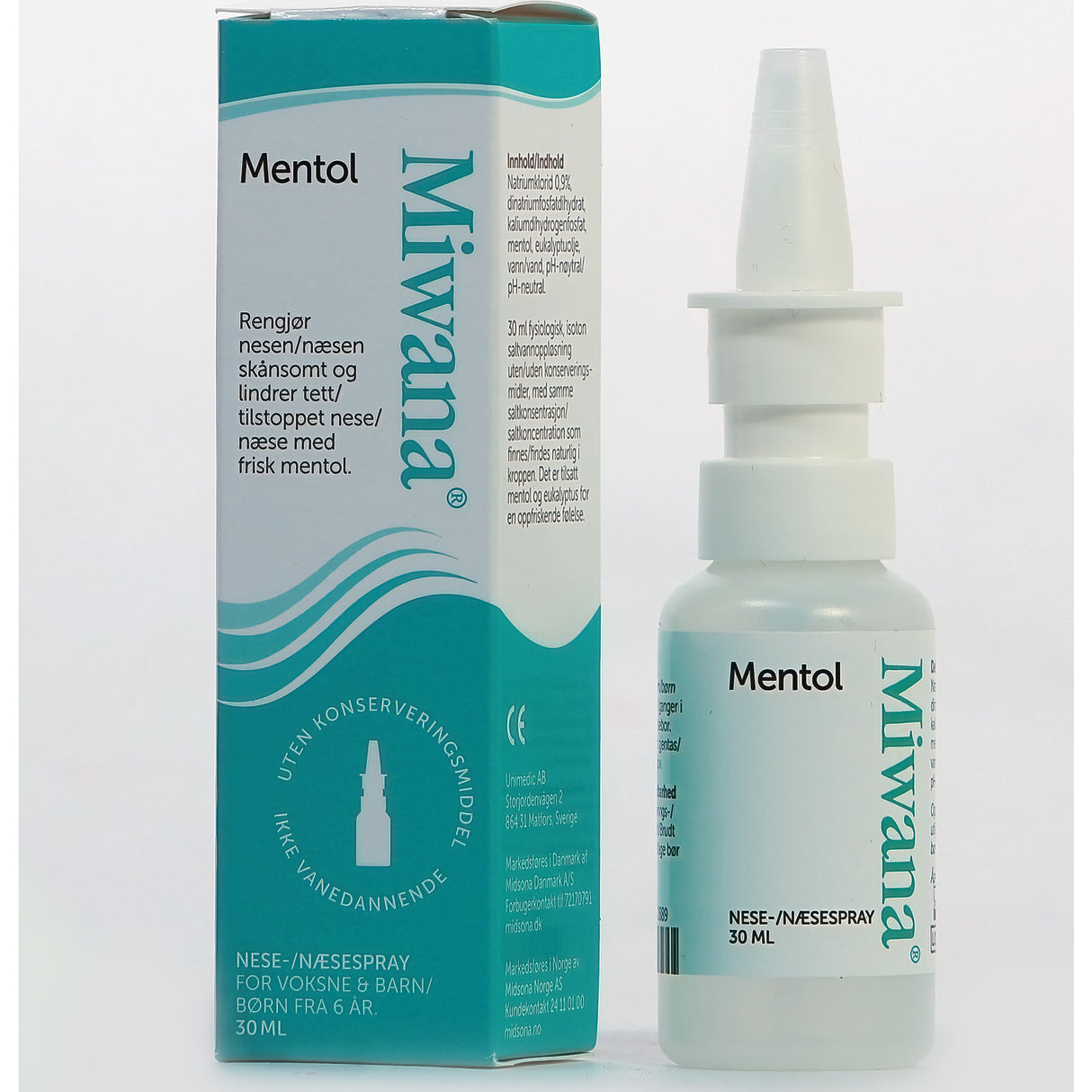 Miwana Næsespray Saltvand Natural Plus | 30 ml fra Miwana på Mecindo.dk