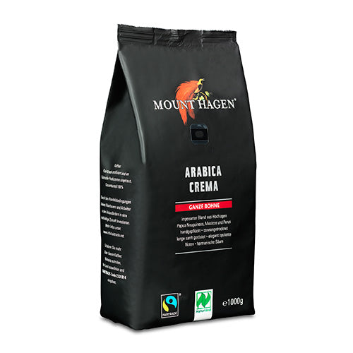 Mount Hagen Kaffebønner Arabica Crema Økologisk | 1 kg fra Mount Hagen på Mecindo.dk