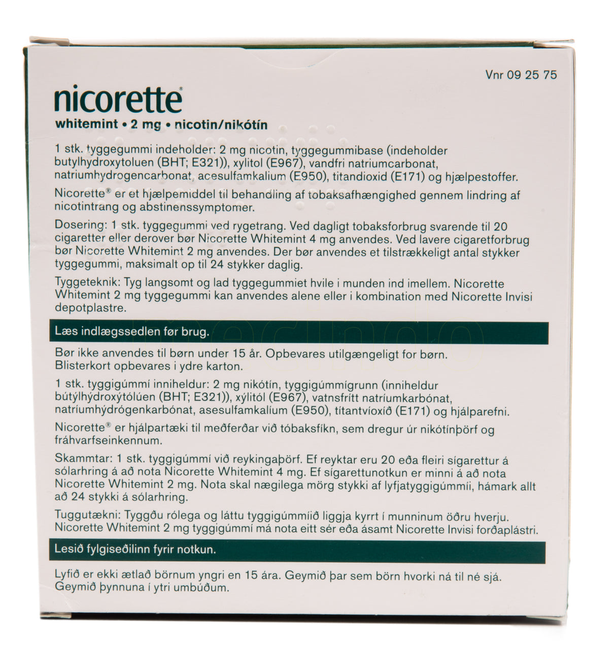 Nicorette Whitemint 2 mg fra Nicorette på Mecindo.dk