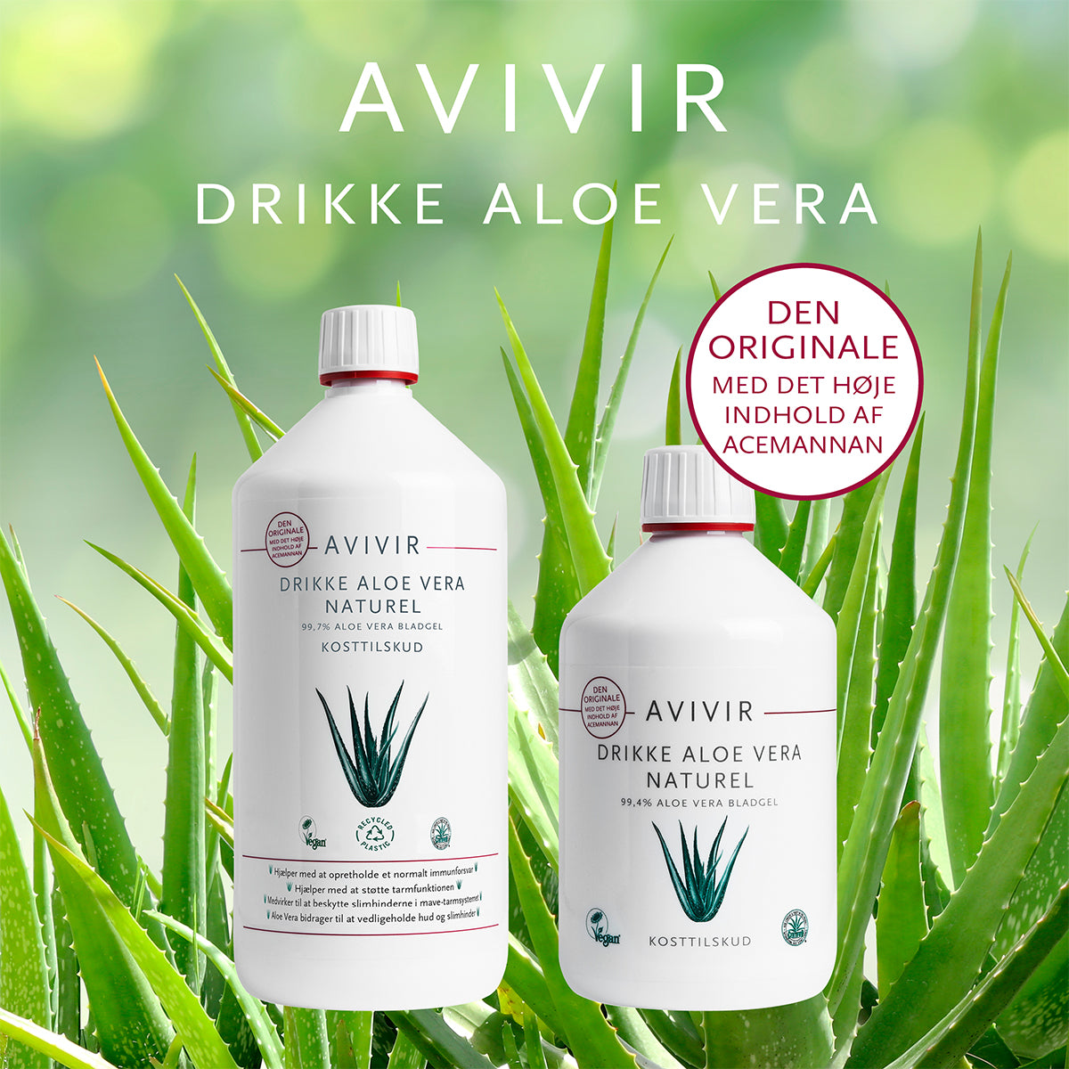 Avivir Aloe Vera Drikke Neutral | 500 ml fra Avivir på Mecindo.dk