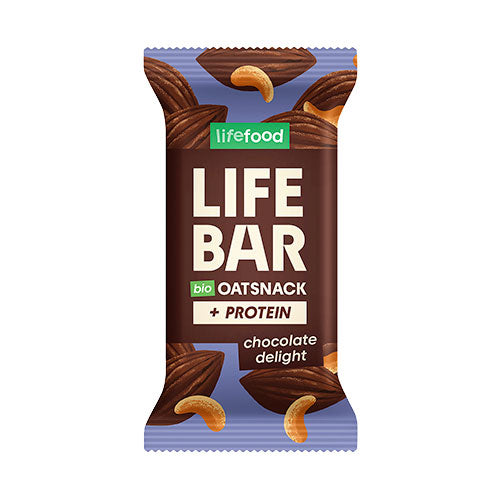 Lifebar Havre Snack Protein Chocolate Delight Økologisk | 40 gr fra Lifefood på Mecindo.dk
