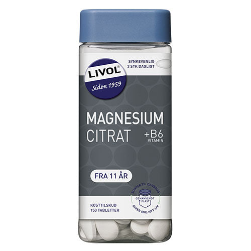 Livol Magnesium Citrat | 150 Tabl. fra Livol på Mecindo.dk