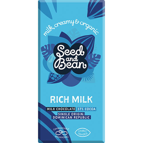 Seed & Bean Mælkechokolade 37% Økologisk | 75 gr fra Seed & Bean på Mecindo.dk