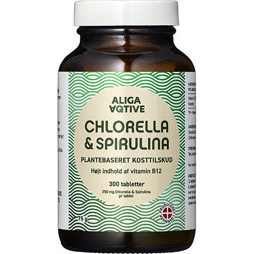 ALIGA AQTIVE Chlorella & Spirulina Tabletter | 300 Tabl. fra ALIGA AQTIVE på Mecindo.dk