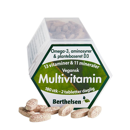 Berthelsen Vegansk Multivitamin | 180 Tabl. fra Berthelsen på Mecindo.dk