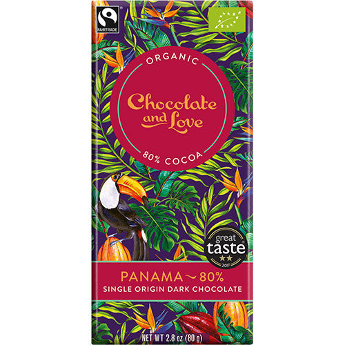 Chocolate and Love Chokolade Single Origin Panama 80% Økologisk | 80 gr fra Chocolate and Love på Mecindo.dk