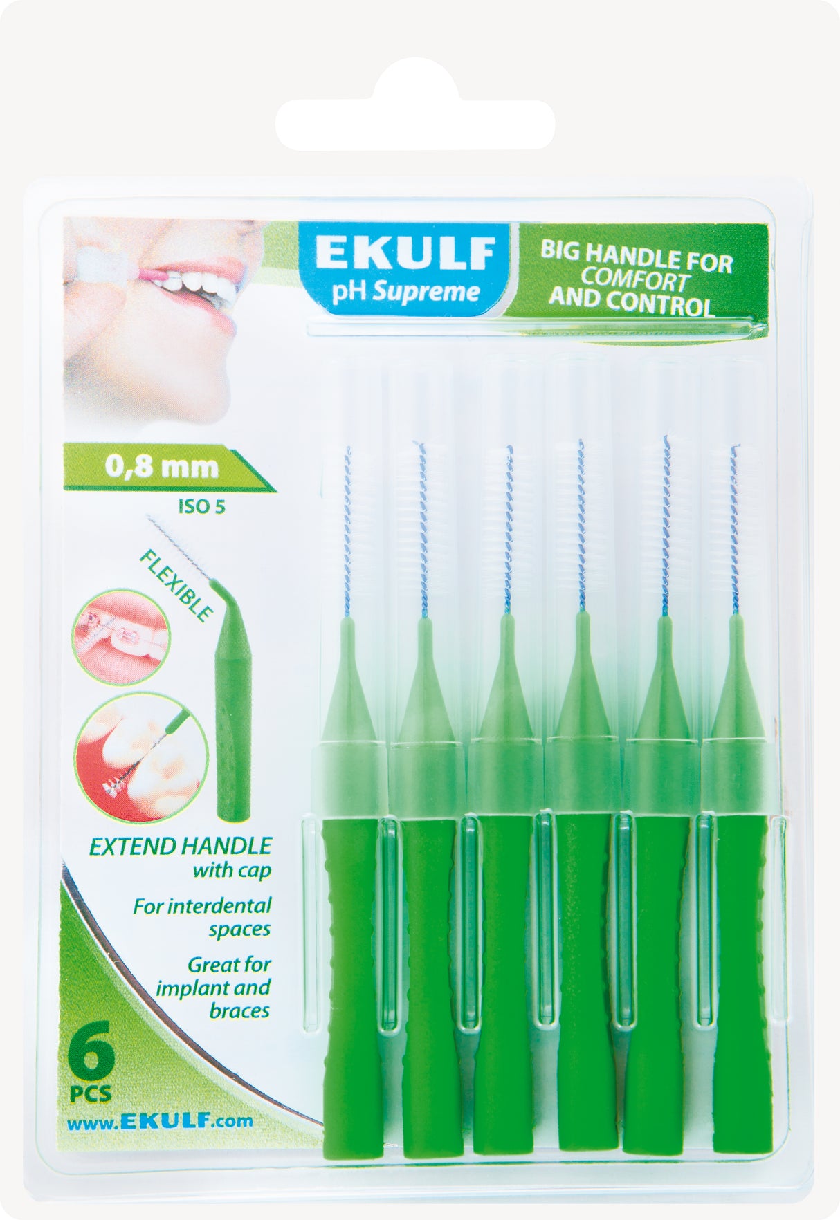 Ekulf PH Supreme Mellemrumsbørste | 0,8 mm fra Ekulf på Mecindo.dk