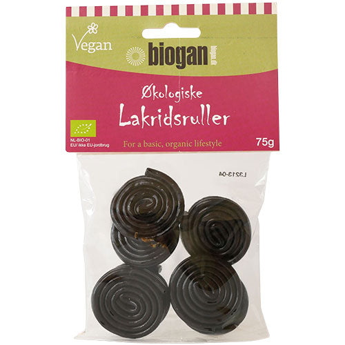 Biogan Økologiske Lakridsruller | 75 gr fra Biogan på Mecindo.dk