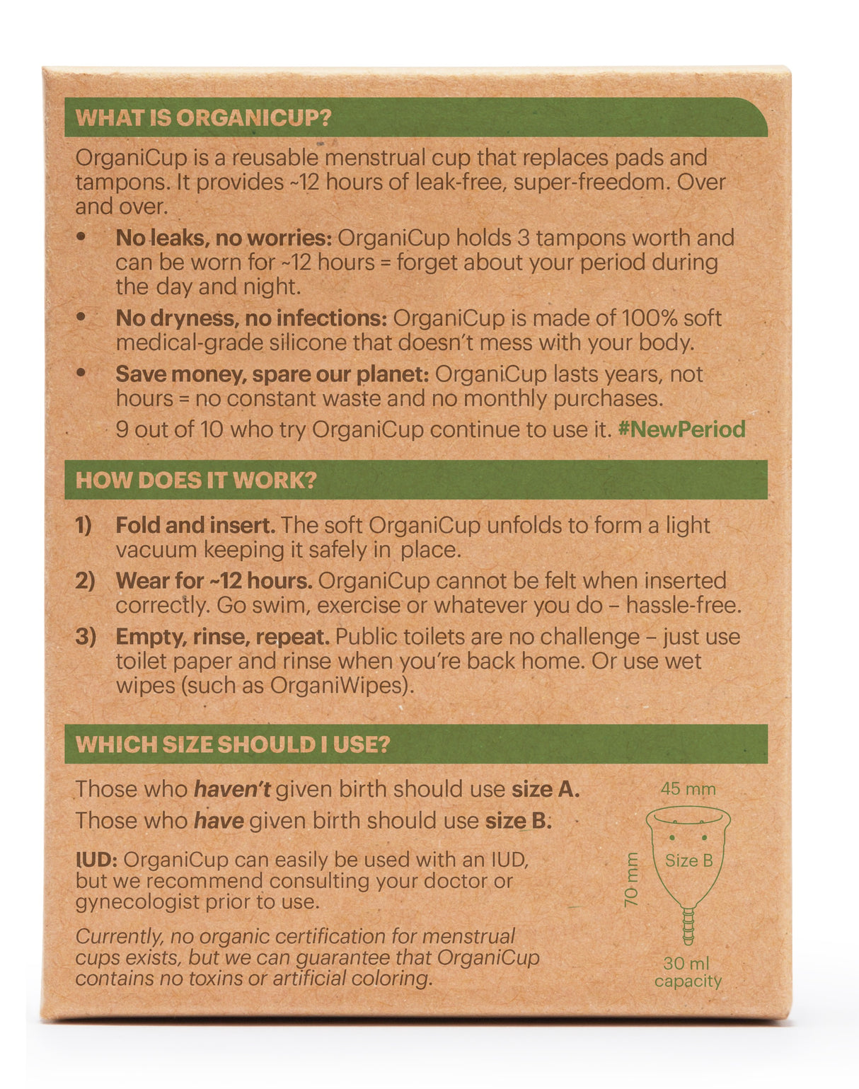 AllMatters Menstruationskop | Str. B fra AllMatters på Mecindo.dk