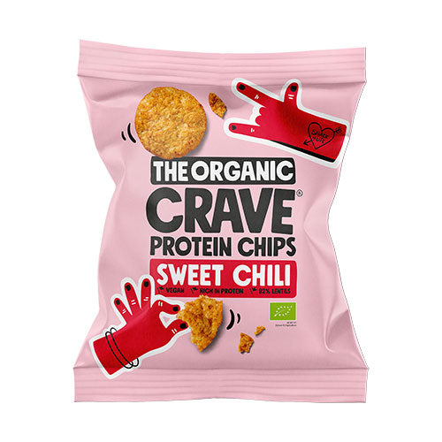 The Organic Crave Veganske Protein Chips M. Sweet Chili Økologisk | 30 gr fra The Organic Crave på Mecindo.dk