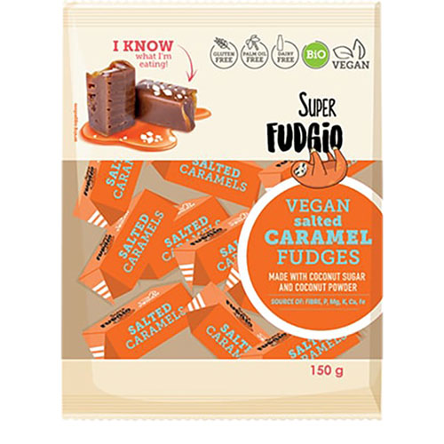 Super Fudgio Karameller Med Salt Økologisk | 150 gr fra Super Fudgio på Mecindo.dk