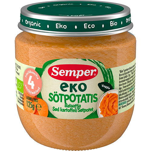 Semper EKO Eko Sød Kartoffelmos Økologisk | 125 gr fra Semper EKO på Mecindo.dk