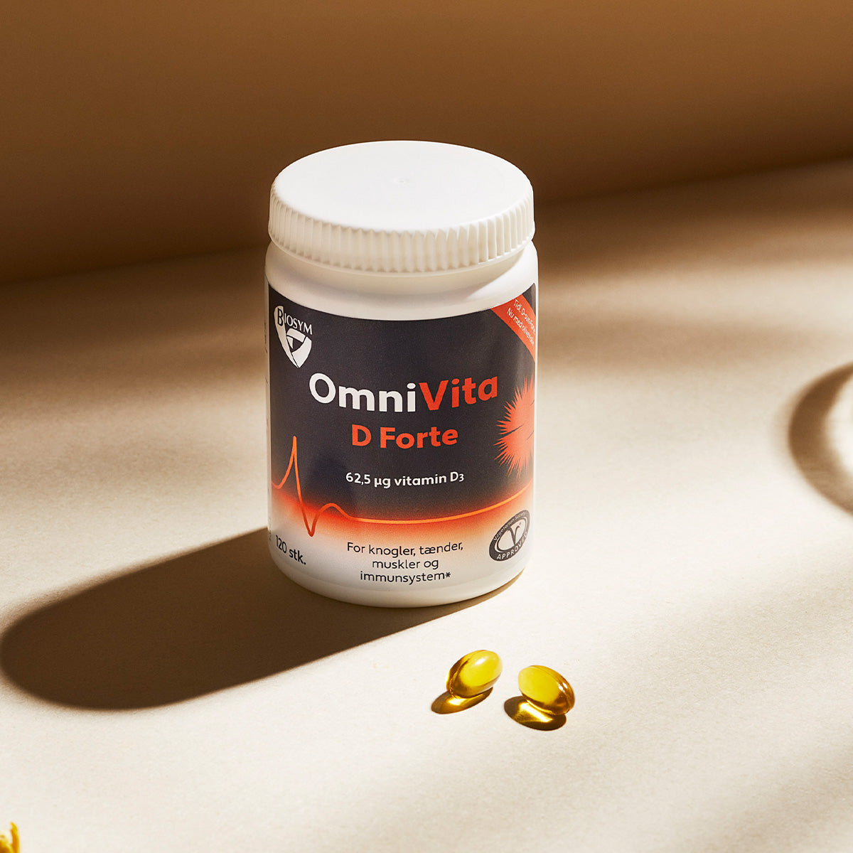 Biosym Omnivita D Forte | 120 kapsler fra Biosym på Mecindo.dk