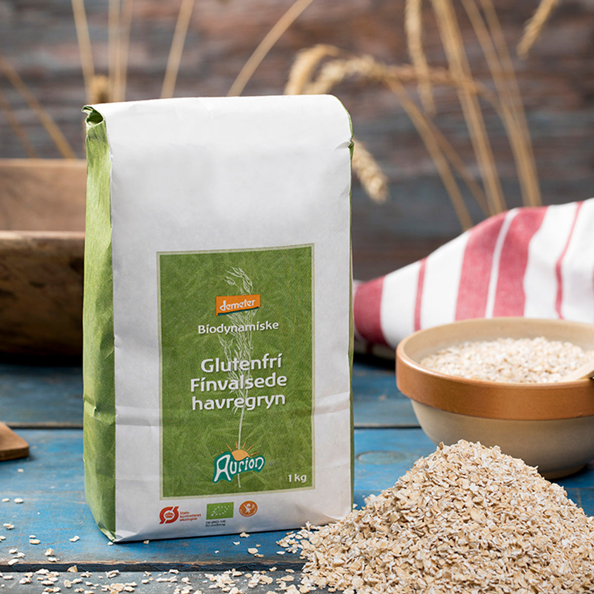 Aurion Glutenfri Havregryn, Fine Økologisk Demeter | 1 kg fra Aurion på Mecindo.dk
