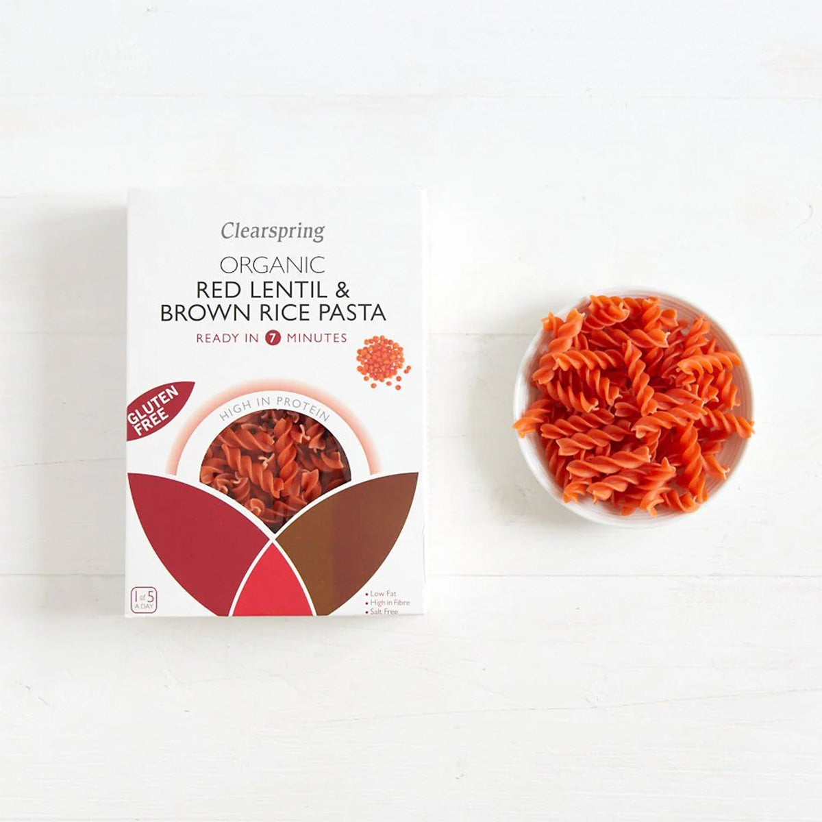 Clearspring Glutenfri Linse & Ris Pasta | 250 gr fra Clearspring på Mecindo.dk