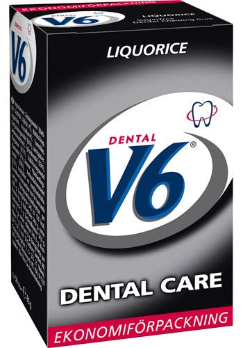 V6 Dental Care Liquorice | 70 gr fra V6 Dental på Mecindo.dk