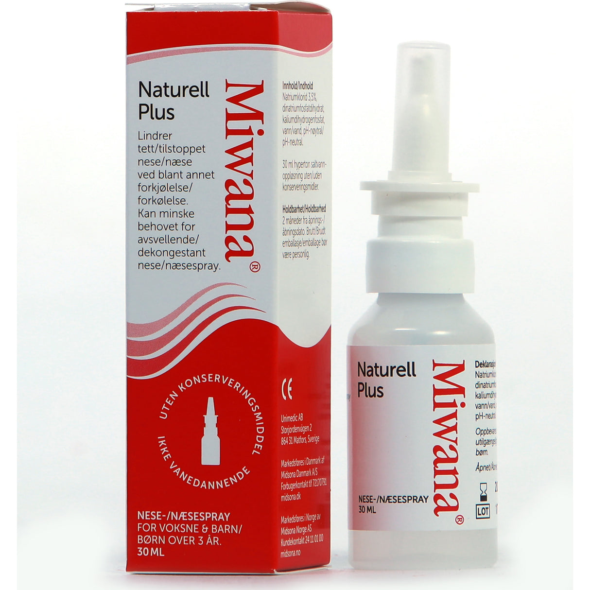 Miwana Næsespray Saltvand Mentol Plus | 30 ml fra Miwana på Mecindo.dk