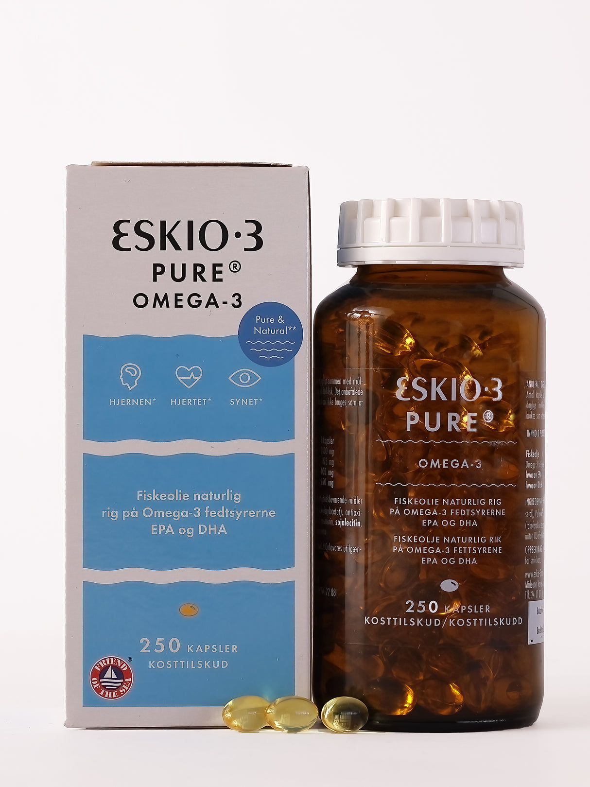 Eskio3 Fiskeolie | 250 kapsler fra Eskio3 på Mecindo.dk