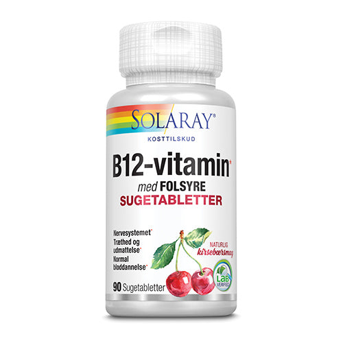 Solaray B12 Vitamin Med Folsyre | 90 Tabl. fra Solaray på Mecindo.dk