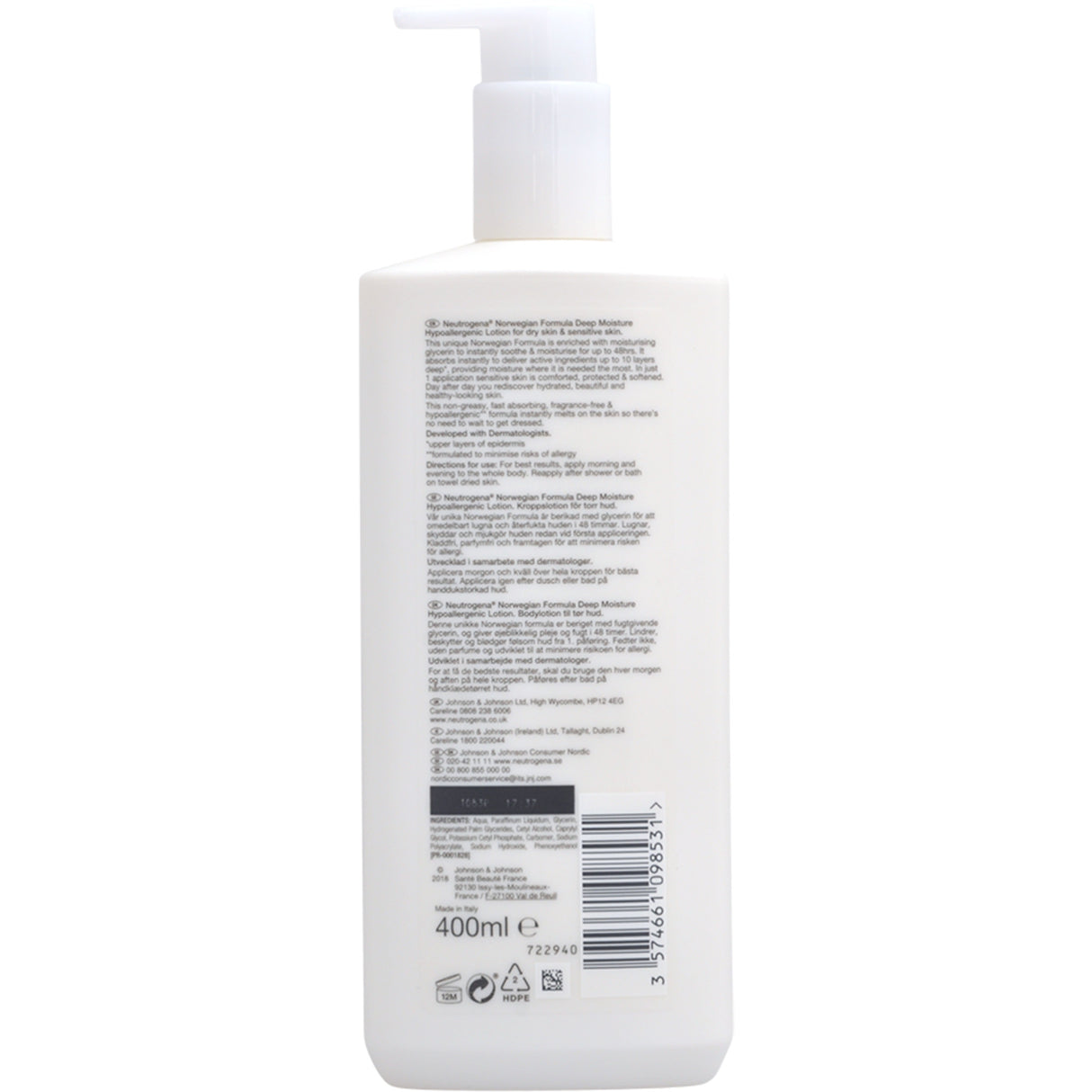 Neutrogena Deep Moisture Body Lotion | 400 ml fra Neutrogena på Mecindo.dk