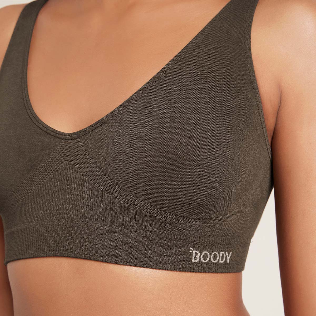 Boody Shaper Crop Bra Dark Olive | Str. M fra Boody på Mecindo.dk