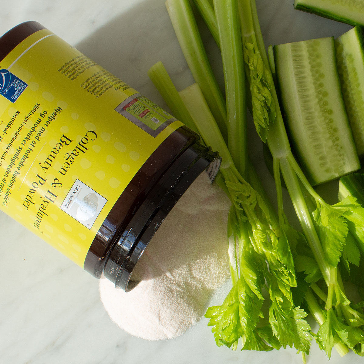 New Nordic Collagen & Hyaluron Beauty Powder | 360 gr fra New Nordic på Mecindo.dk