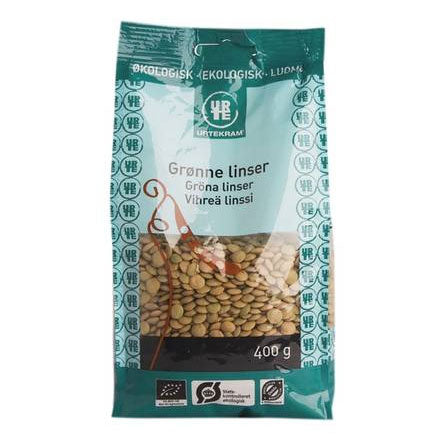 Urtekram Grønne Linser Økologisk | 400 gr fra Urtekram på Mecindo.dk