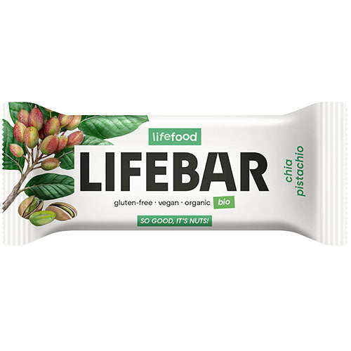 Lifebar Chia Pistacie Raw Økologisk | 40 gr fra Lifefood på Mecindo.dk